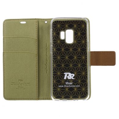 Чехол-книжка ROAR KOREA Cloth Texture для Samsung Galaxy S9 (G960) - Khaki