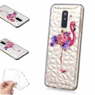 Силиконовый чехол UniCase 3D Diamond Pattern для Samsung Galaxy A6+ 2018 (A605) - Flowered Flamingo