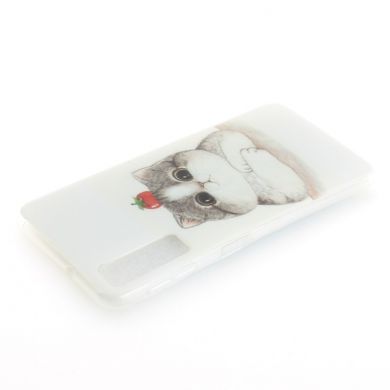 Силіконовий (TPU) чохол Deexe Life Style для Samsung Galaxy A7 2018 (A750), Lovely White Cat