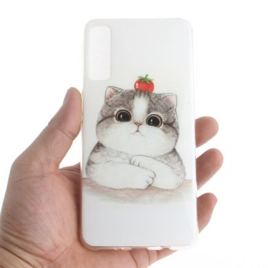 Силіконовий (TPU) чохол Deexe Life Style для Samsung Galaxy A7 2018 (A750), Lovely White Cat