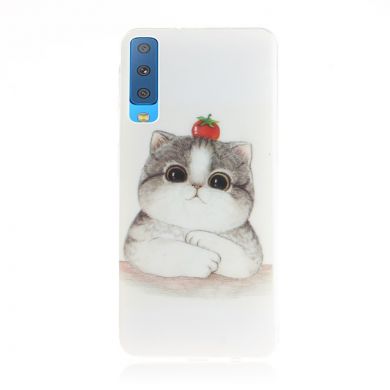 Силіконовий (TPU) чохол Deexe Life Style для Samsung Galaxy A7 2018 (A750), Lovely White Cat