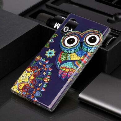 Силиконовый (TPU) чехол Deexe LumiCase для Samsung Galaxy Note 10+ (N975) - Owl Luminous TPU