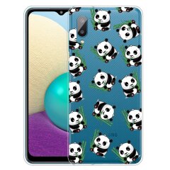 Силиконовый (TPU) чехол Deexe Pretty Glossy для Samsung Galaxy A02 (A022) / M02 - Panda and Bamboo