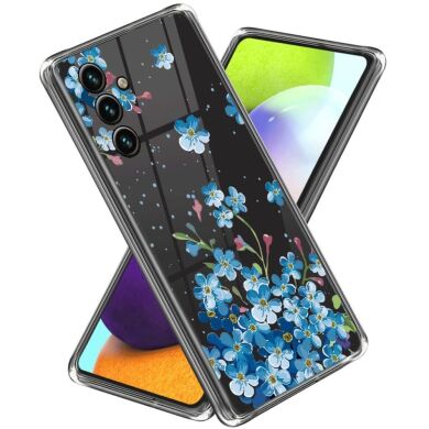 Силиконовый (TPU) чехол Deexe Pretty Glossy для Samsung Galaxy A05s (A057) - Blue Flower