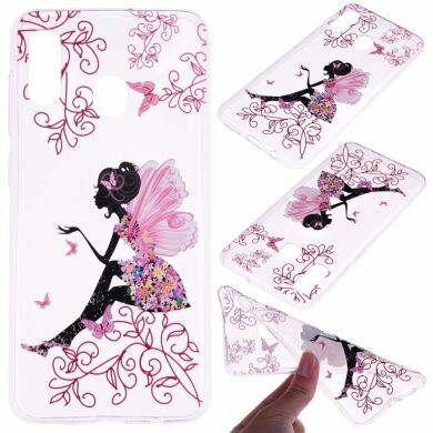 Силиконовый (TPU) чехол Deexe Pretty Glossy для Samsung Galaxy A30 (A305) - Butterfly Fairy