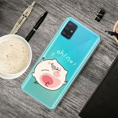 Силіконовий (TPU) чохол Deexe Pretty Glossy для Samsung Galaxy A51 (А515) - Pink Pig