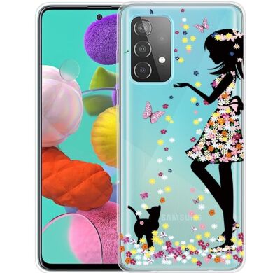 Силиконовый (TPU) чехол Deexe Pretty Glossy для Samsung Galaxy A73 (A736) - Cat and Girl