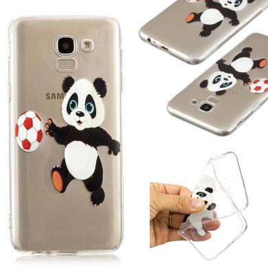Силіконовий (TPU) чохол Deexe Pretty Glossy для Samsung Galaxy J6 2018 (J600) - Panda Playing Football