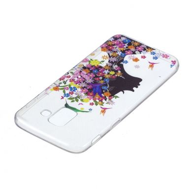Силиконовый (TPU) чехол Deexe Pretty Glossy для Samsung Galaxy J6 2018 (J600) - Flowered Girl
