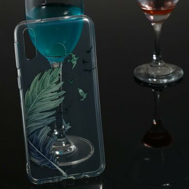 Силіконовий (TPU) чохол Deexe Pretty Glossy для Samsung Galaxy M20 (M205) - Feather and Bird