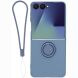 Силиконовый (TPU) чехол с кольцом Deexe Color Shell (FF) для Samsung Galaxy Flip 8 - Dark Blue. Фото 1 из 5