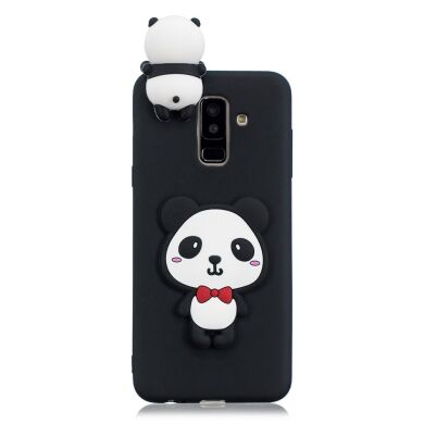 Силіконовий (TPU) чохол UniCase 3D Cartoon Pattern для Samsung Galaxy A6+ 2018 (A605), Cute Panda with Red Bowknot