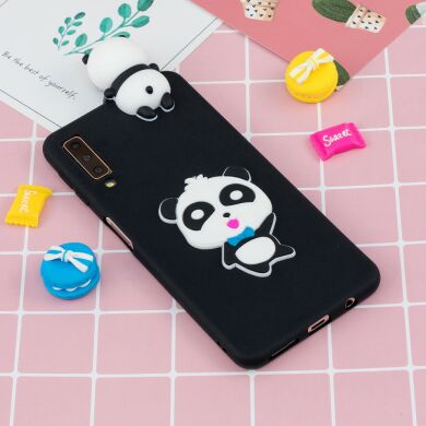 Силіконовий (TPU) чохол UniCase 3D Pattern для Samsung Galaxy A7 2018 (A750) - Panda with Blue Bowknot