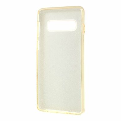 Силиконовый (TPU) чехол UniCase Glitter Cover для Samsung Galaxy S10 Plus (G975) - Gold