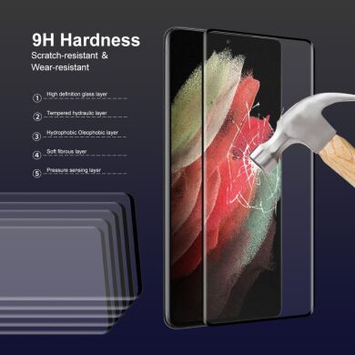 Захисне скло HAT PRINCE 3D Curved Full Glue для Samsung Galaxy S22 Ultra - Black