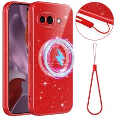 Захисний чохол Deexe Glitter Case with MagSafe для Samsung Galaxy S26 (S942) - Red