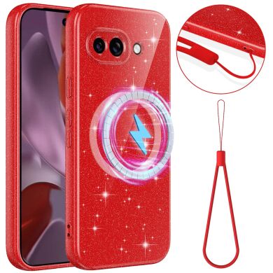 Захисний чохол Deexe Glitter Case with MagSafe для Samsung Galaxy S26 (S942) - Red