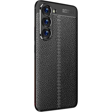 Захисний чохол Deexe Leather Cover для Samsung Galaxy S23 Plus - Black