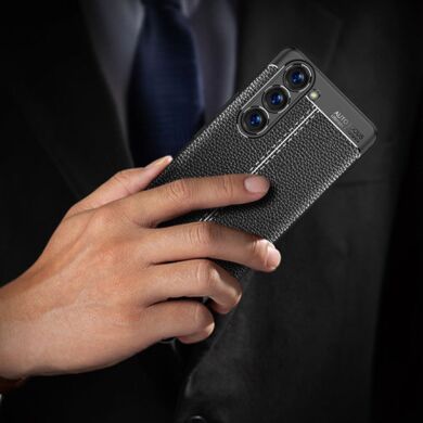 Защитный чехол Deexe Leather Cover для Samsung Galaxy S23 Plus - Blue