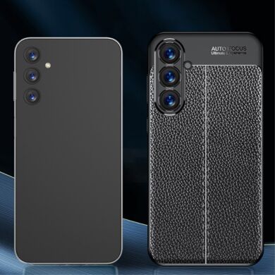 Захисний чохол Deexe Leather Cover для Samsung Galaxy S24 Plus - Black