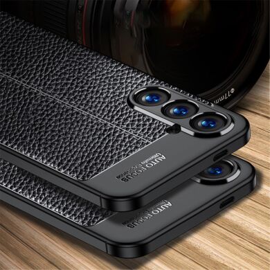 Защитный чехол Deexe Leather Cover для Samsung Galaxy S24 Plus - Blue