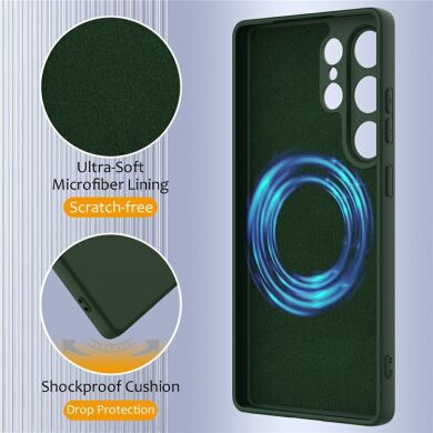 Захисний чохол Deexe Silicone Case with MagSafe для Samsung Galaxy S25 Ultra (S938) - Dark Blue