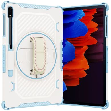Защитный чехол Reframe Kickstand Strap для Samsung Galaxy Tab S7 FE / S7 Plus / S8 Plus / S9 Plus (T730/736/800/806/970/975/810/816) - Blue