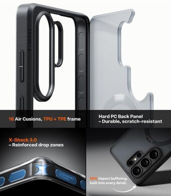 Защитный чехол TORRAS Ostand Q3 Spin (with MagSafe) для Samsung Galaxy S26 Ultra - Transparent