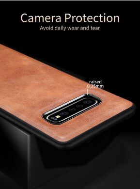 Защитный чехол X-LEVEL Leather Back Cover для Samsung Galaxy S10 Plus (G975) - Brown