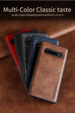 Защитный чехол X-LEVEL Leather Back Cover для Samsung Galaxy S10 Plus (G975) - Black