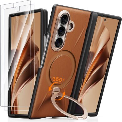 Защитный комплект TORRAS Ostand Q3 VegSkin with MagSafe (FF) для Samsung Galaxy Fold 8 Ultra - Brown