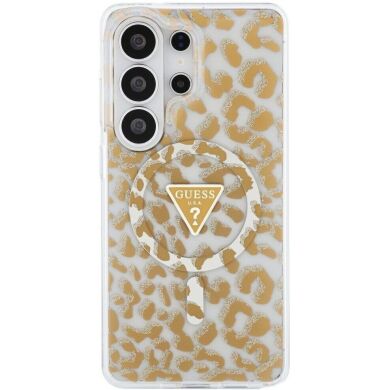 Защитный чехол Guess IML Leopard Print Triangle MagSafe для Samsung Galaxy S26 Ultra (S948) GUHMS26LHLEGTGLW - Brown