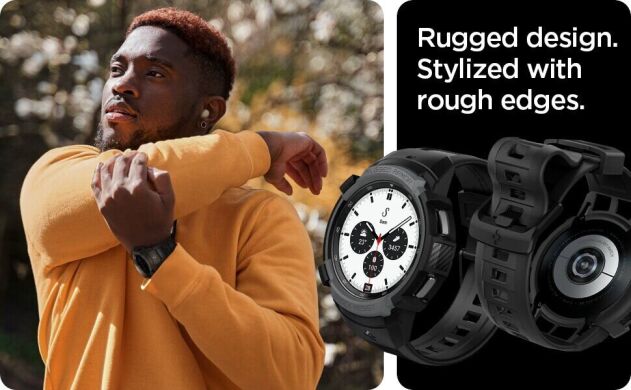 Защитный чехол Spigen (SGP) Rugged Armor Pro (FW) для Samsung Galaxy Watch 4 Classic (42mm) - Matte Black