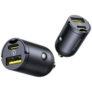 Автомобільний зарядний пристрій Baseus Tiny Star Mini 30W (USB + Type-C) C00035001121-02 - Black