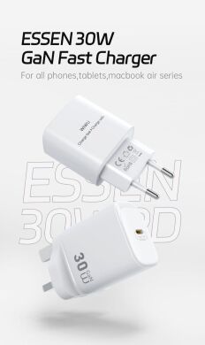 Сетевое зарядное устройство WIWU G008 Essen PD30W GaN (Type-C) - White