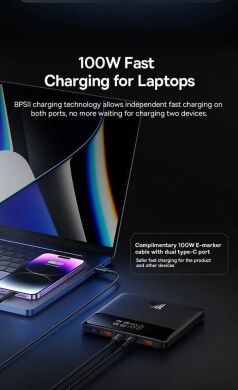 Внешний аккумулятор Baseus Blade H1 100W (20000mAh) PPBLD100HD - Black