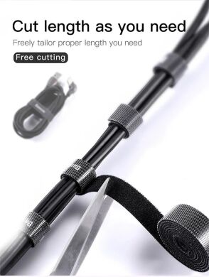 Органайзер для кабелю Baseus Colourful Circle Velcro Strap (1m) (ACMGT-E) - Black