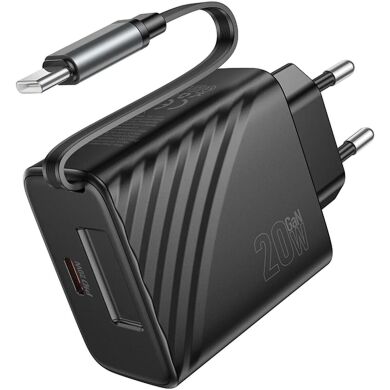 Сетевое зарядное устройство Hoco N57 PD20W (Type-C) + кабель Type-C - Black