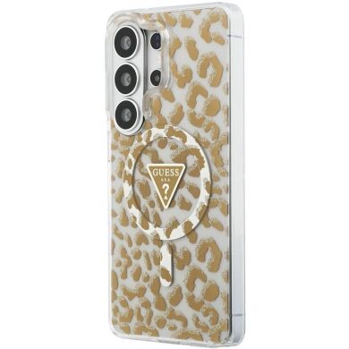 Защитный чехол Guess IML Leopard Print Triangle MagSafe для Samsung Galaxy S26 Ultra (S948) GUHMS26LHLEGTGLW - Brown