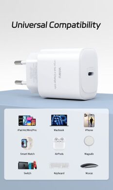 Сетевое зарядное устройство WIWU G008 Essen PD30W GaN (Type-C) - White