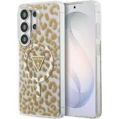 Защитный чехол Guess IML Leopard Print Triangle MagSafe для Samsung Galaxy S26 Ultra (S948) GUHMS26LHLEGTGLW - Brown