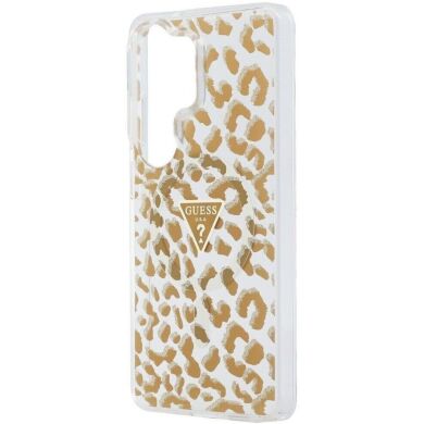 Защитный чехол Guess IML Leopard Print Triangle MagSafe для Samsung Galaxy S26 Ultra (S948) GUHMS26LHLEGTGLW - Brown