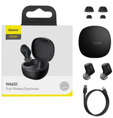 Бездротові навушники Baseus Encok TWS WM01 - Black