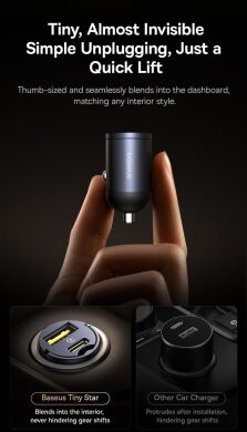 Автомобільний зарядний пристрій Baseus Tiny Star Mini 30W (USB + Type-C) C00035001121-02 - Black