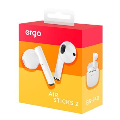 Бездротові навушники Ergo BS-740 Air Sticks 2 - White