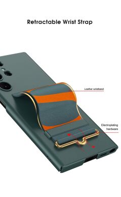 Защитный чехол GKK Leather Strap Cover для Samsung Galaxy S23 Ultra - Carbon Fiber