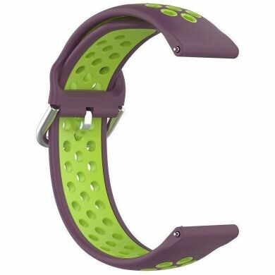 Ремешок Deexe Dual Color для часов с шириной крепления 20мм - Purple / Green