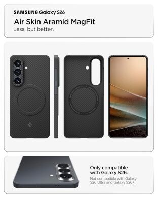 Защитный чехол Spigen AirSkin Aramid (MagFit) для Samsung Galaxy S26 (S942) ACS11059 - Black