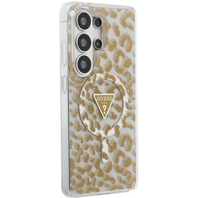 Защитный чехол Guess IML Leopard Print Triangle MagSafe для Samsung Galaxy S26 Ultra (S948) GUHMS26LHLEGTGLW - Brown