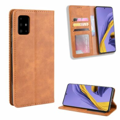 Чехол Deexe Retro Style для Samsung Galaxy A71 - Brown